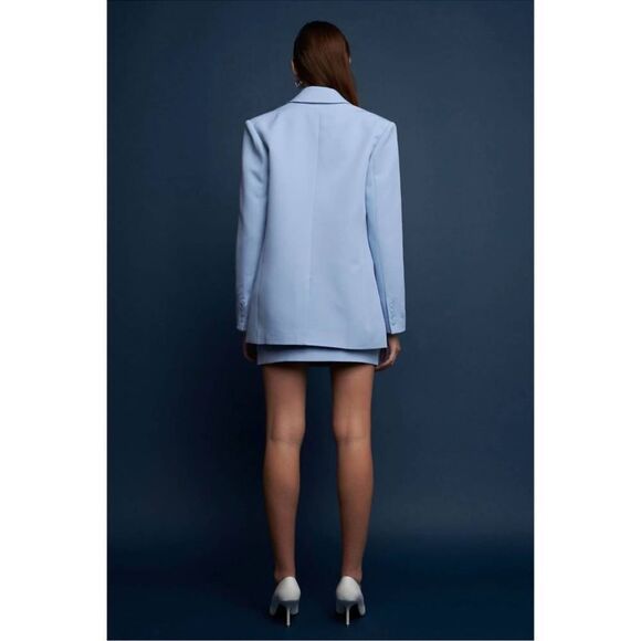 NWT Endless Rose One-Button Down Single-Breasted Boxy Blazer in Blue size XS - Picture 3 of 12